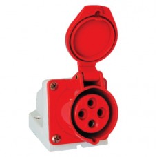 Βιομηχανική Πρίζα Θηλυκή 16A 4P 400V Κόκκινη IP44